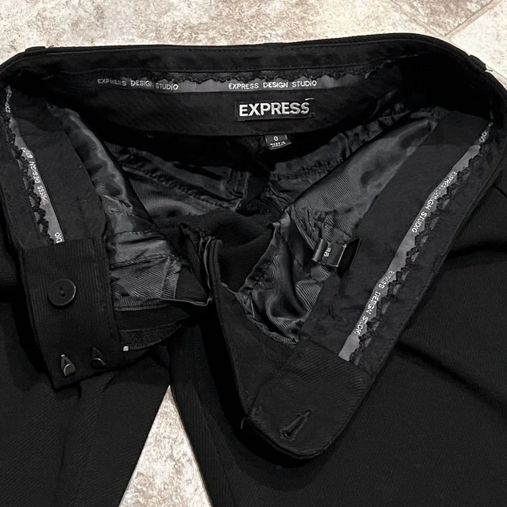 Express Design Studio Bootcut Low Rise Pants Size 0 Stretch Pockets Solid Black - Picture 5 of 9